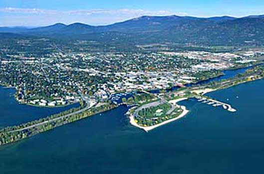Aerial of the City of Sandpoint